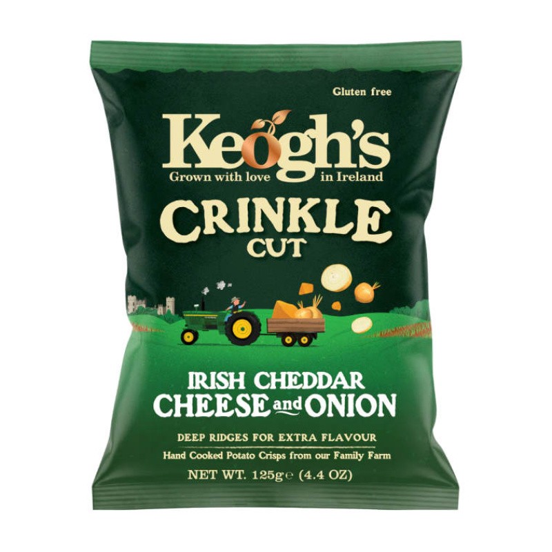 Chips Cheddar Onion 125gr Keoghs